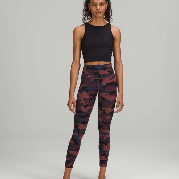 Lululemon Wunder Under High-Rise Tight 25" In Heritage 365 Camo Smoky Red Night - Picture 2 of 7